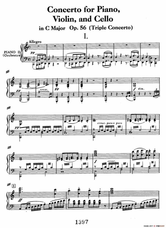 Triple Concerto in C Major Op.56（C大调三重协奏曲·双钢琴·Ⅰ）