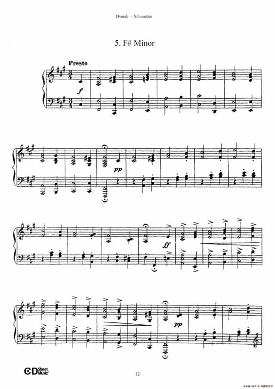 12 Silhouettes Op.8（12首剪影·5）