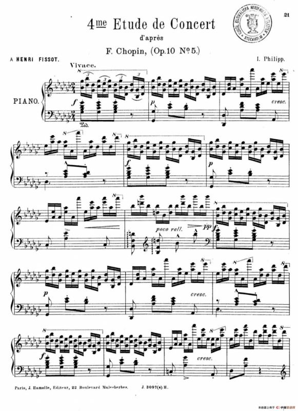 6 Etudes de Concert（6首音乐会练习曲·4）