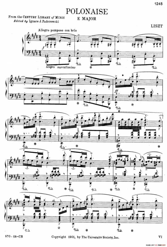 Two Polonaises S.223（2首波洛奈兹舞曲·E大调）