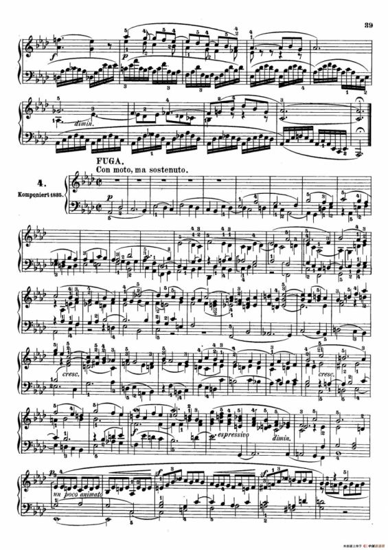 6 Preludes and Fugues Op.35（6首前奏曲与赋格·4）