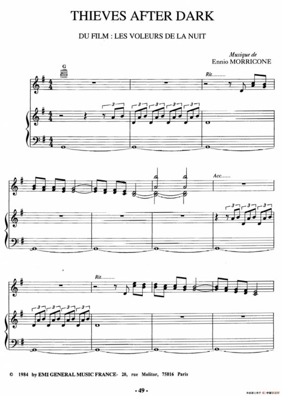 电影配乐大师莫瑞康最佳20首钢琴谱（Best of Ennio Morricone·15）