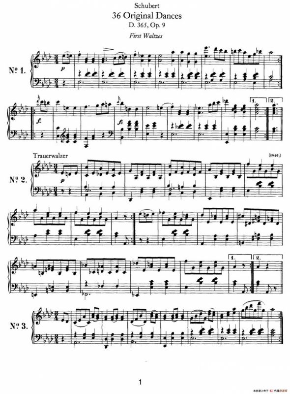 36 Original Dances D.365 Op.9（36首原创舞曲集）