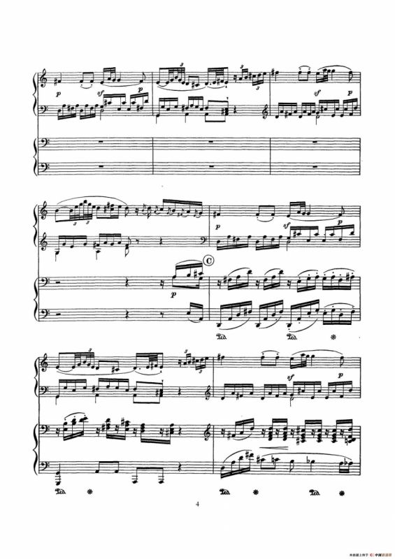 根据21首钢琴奏鸣曲改编的双钢琴版钢琴奏鸣曲四首（第一首）