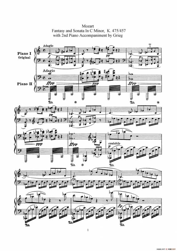 Piano Sonata in c Minor K.475,457 - 2 Pianos（根据21首钢琴奏鸣曲改编的双钢琴版钢琴奏鸣曲四首）