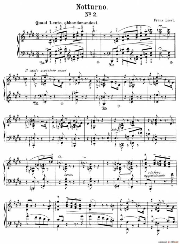 Notturnos S.541（3首夜曲“爱之梦”·2）