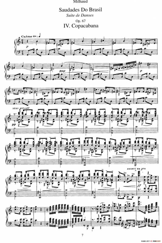 Saudados do Brasil Op.67（巴西回忆·Ⅳ）