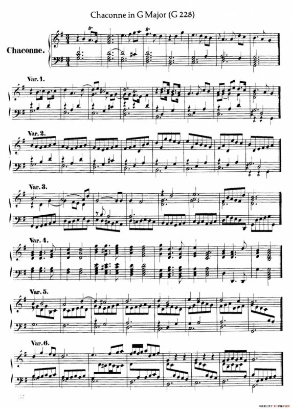 Chaconne in G major G.228（G大调恰空）