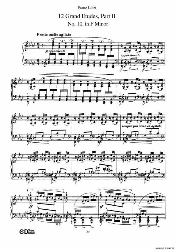 12 Grand Etudes S.137（12首华丽的练习曲·10）