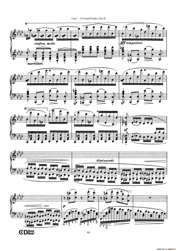 12 Grand Etudes S.137（12首华丽的练习曲·10）