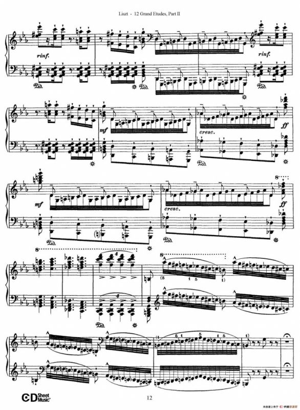 12 Grand Etudes S.137（12首华丽的练习曲·8）