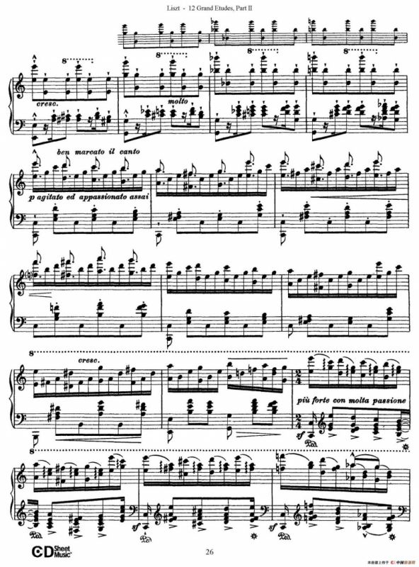12 Grand Etudes S.137（12首华丽的练习曲·8）