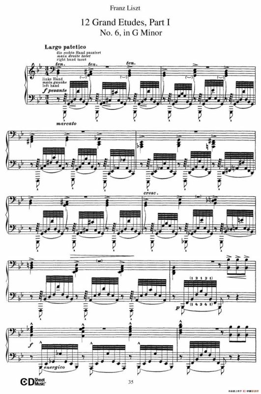 12 Grand Etudes S.137（12首华丽的练习曲·6）