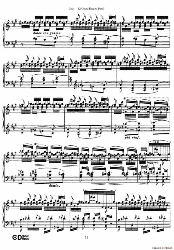 12 Grand Etudes S.137（12首华丽的练习曲·5）