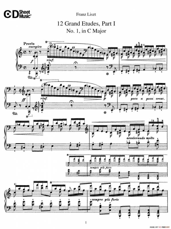 12 Grand Etudes S.137（12首华丽的练习曲·1）