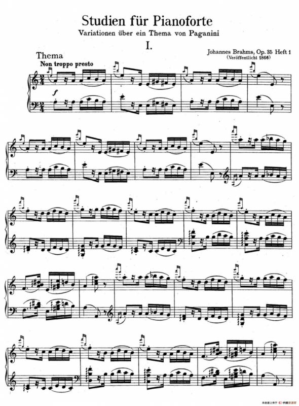 帕格尼尼主题变奏曲（Op.35 Livre1）