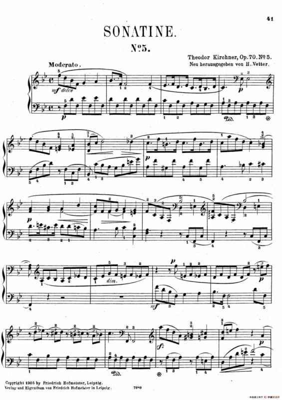 Five Sonatinas Op.70（5首钢琴小奏鸣曲·5）