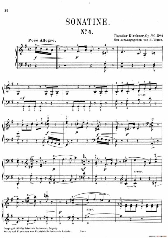 Five Sonatinas Op.70（5首钢琴小奏鸣曲·4）