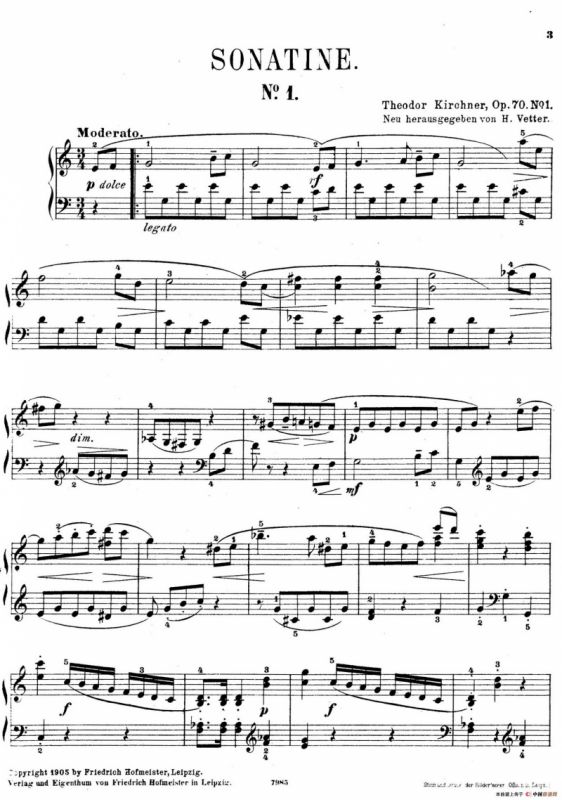 Five Sonatinas Op.70（5首钢琴小奏鸣曲·1）