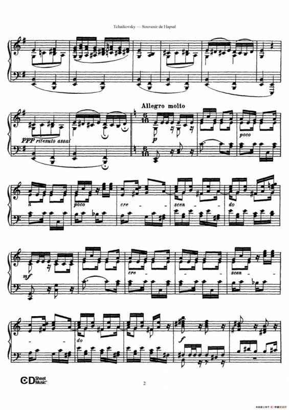 Souvenir de Hapsal Op.2（哈普萨的回忆·1）