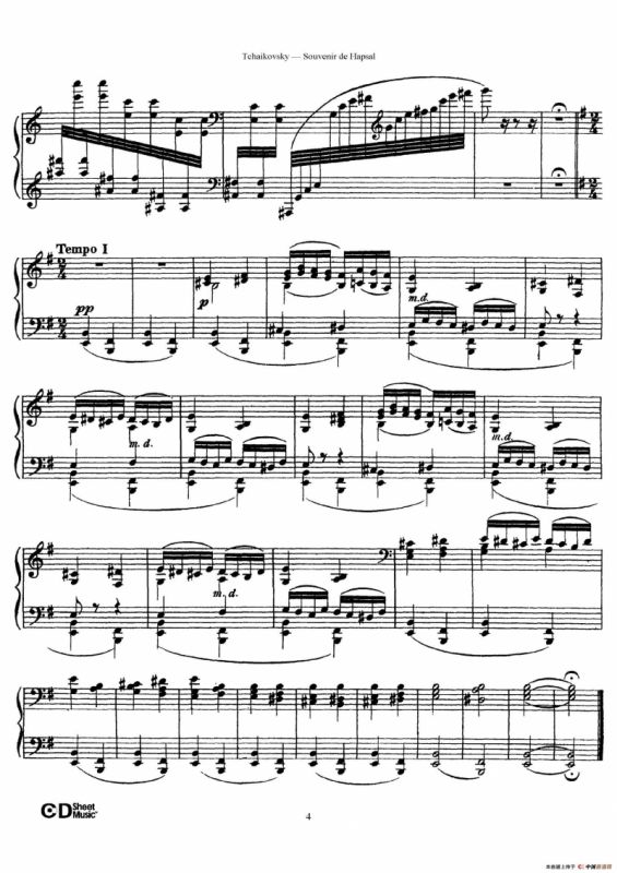 Souvenir de Hapsal Op.2（哈普萨的回忆·1）