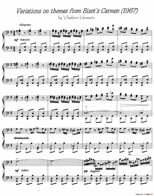 Carmen Variations 12 Pieces（12首卡门主题变奏曲·6）