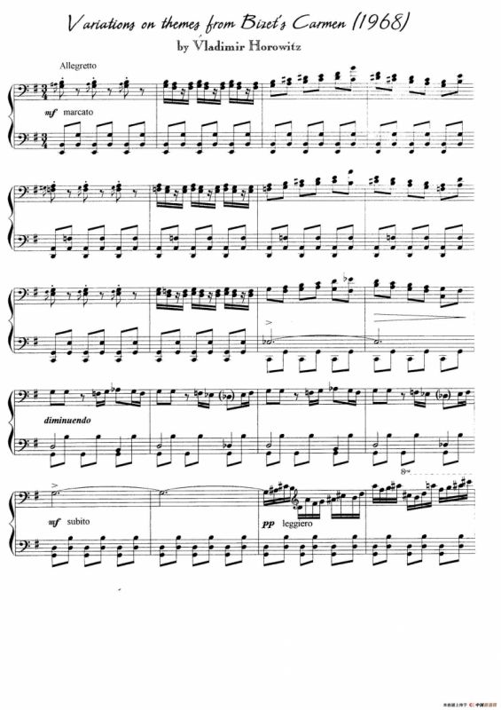 Carmen Variations 12 Pieces（12首卡门主题变奏曲·6）