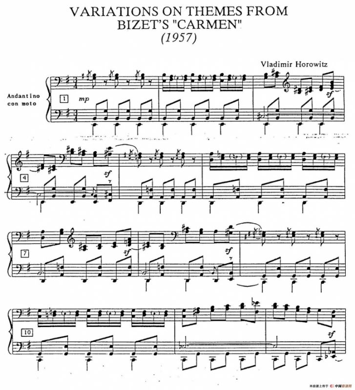 Carmen Variations 12 Pieces（12首卡门主题变奏曲·4）