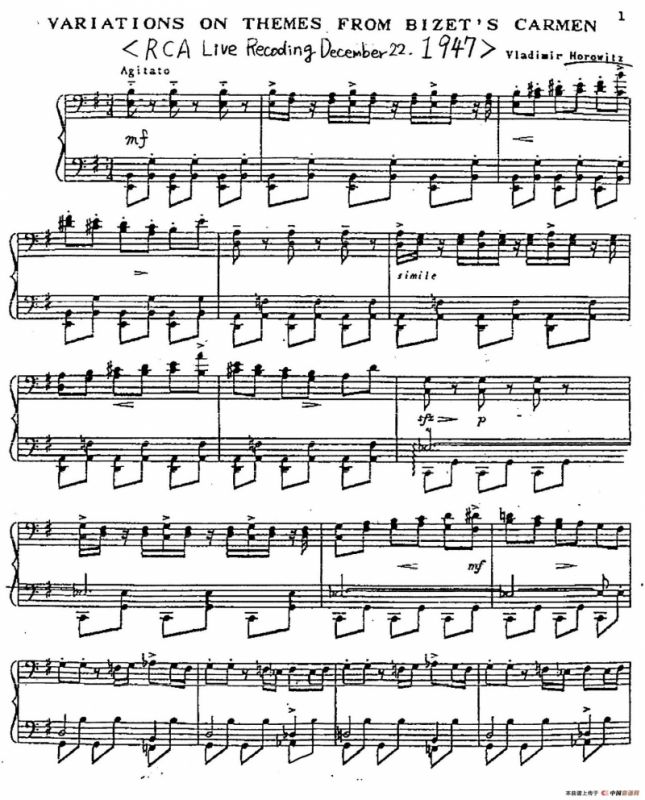 Carmen Variations 12 Pieces（12首卡门主题变奏曲·3）