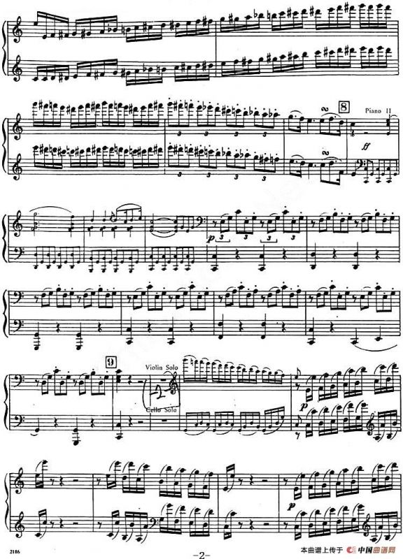 C大调小提琴协奏曲 Op.56（钢琴独奏）
