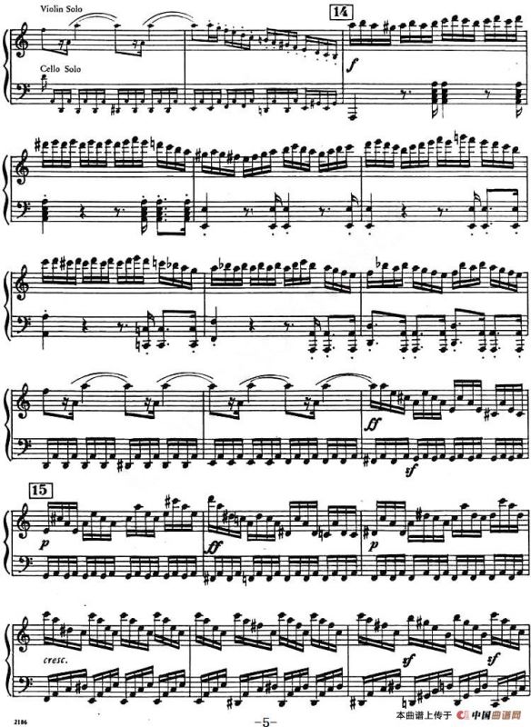 C大调小提琴协奏曲 Op.56（钢琴独奏）