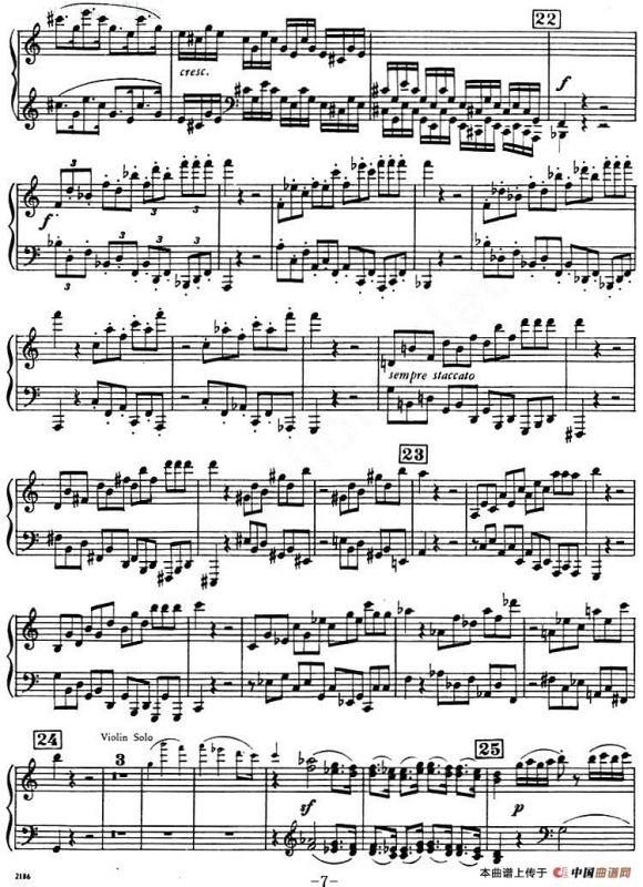 C大调小提琴协奏曲 Op.56（钢琴独奏）