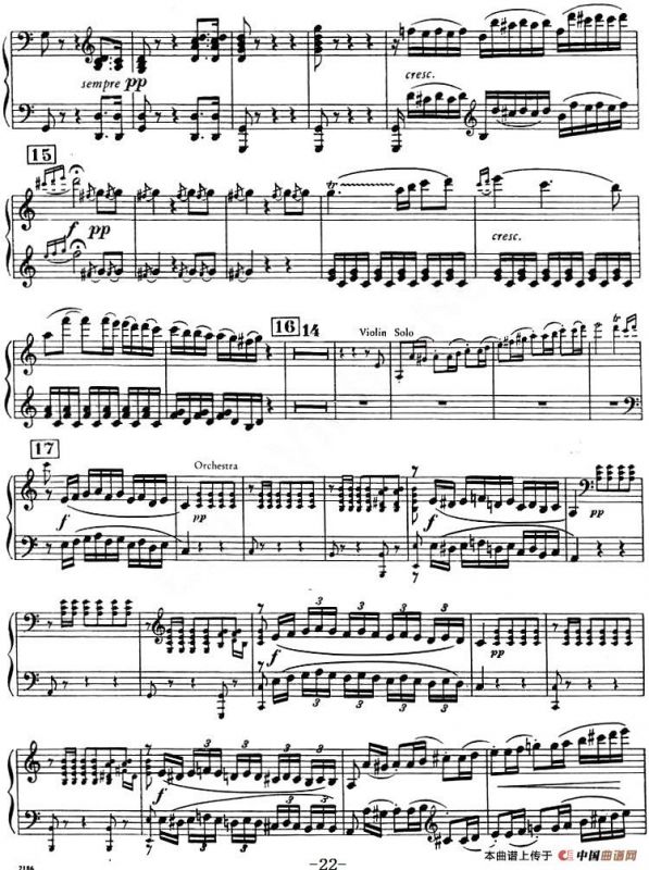 C大调小提琴协奏曲 Op.56（钢琴独奏）