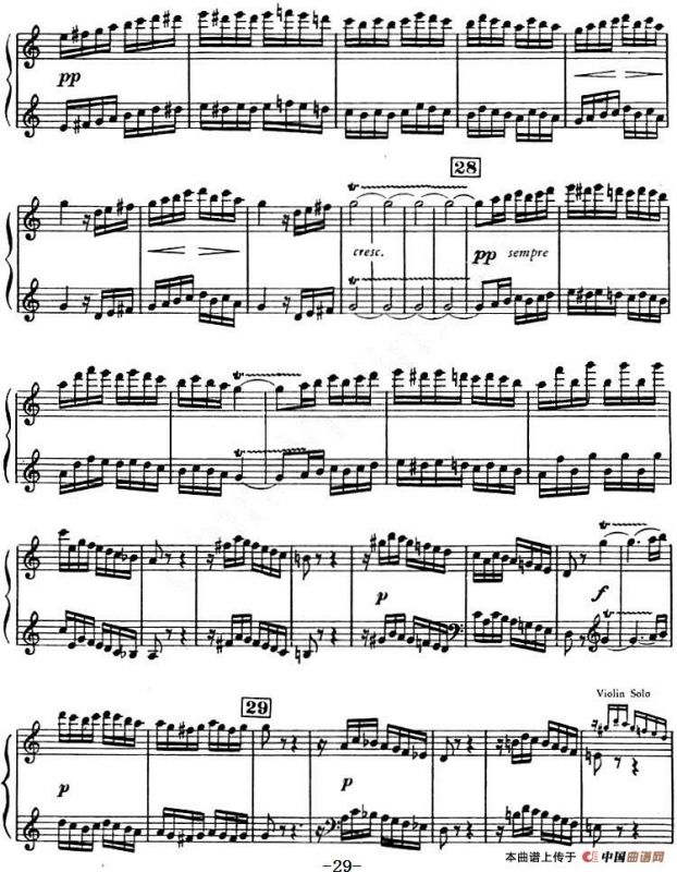 C大调小提琴协奏曲 Op.56（钢琴独奏）