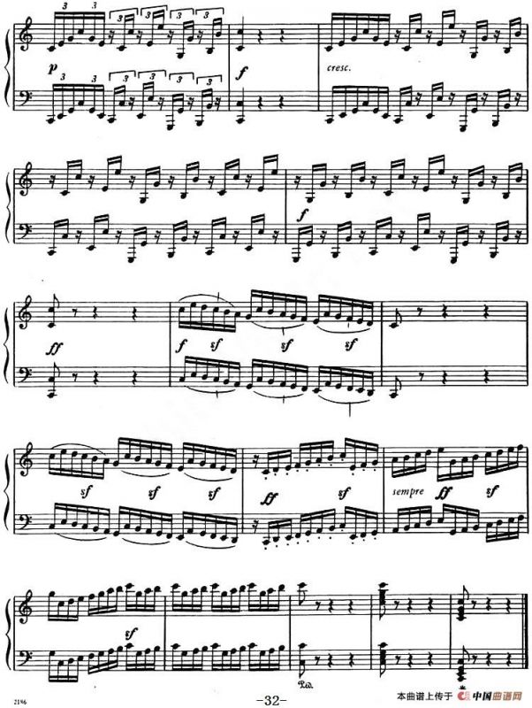 C大调小提琴协奏曲 Op.56（钢琴独奏）