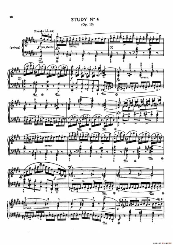 12 Etudes Op.10 柯尔托教学版（12首练习曲·4）
