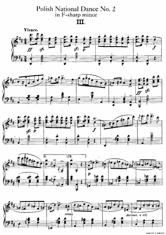Five Polish National Dance Op.3（5首波兰民族舞曲 No.3）