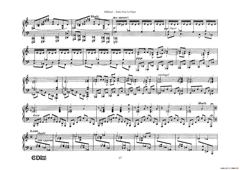 Suite Pour Le Piano Op.8（钢琴组曲·Ⅴ）
