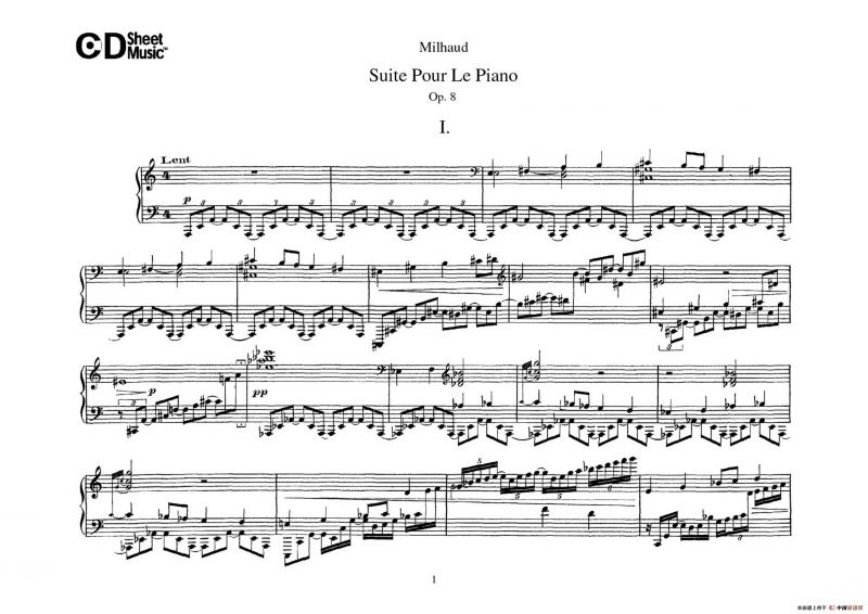 Suite Pour Le Piano Op.8（钢琴组曲·Ⅰ）