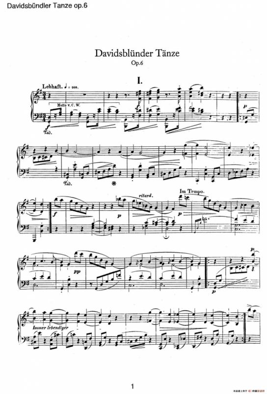 Davidsbundler Tanze Op.6（大卫同盟舞曲）