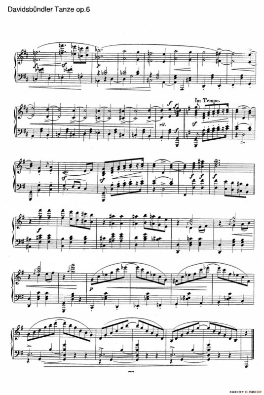 Davidsbundler Tanze Op.6（大卫同盟舞曲）