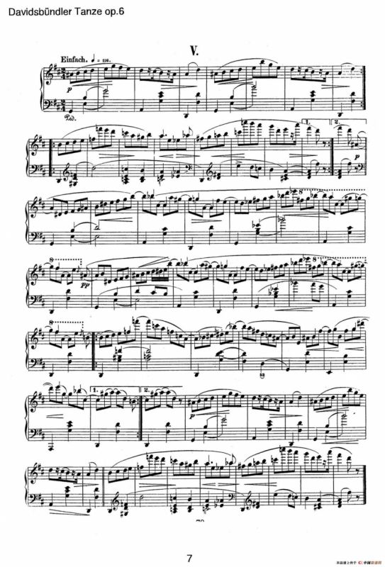 Davidsbundler Tanze Op.6（大卫同盟舞曲）