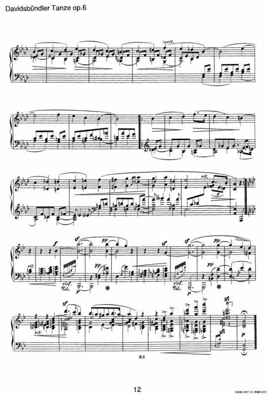 Davidsbundler Tanze Op.6（大卫同盟舞曲）