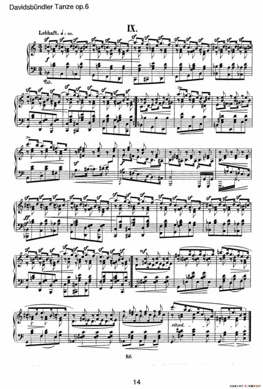 Davidsbundler Tanze Op.6（大卫同盟舞曲）