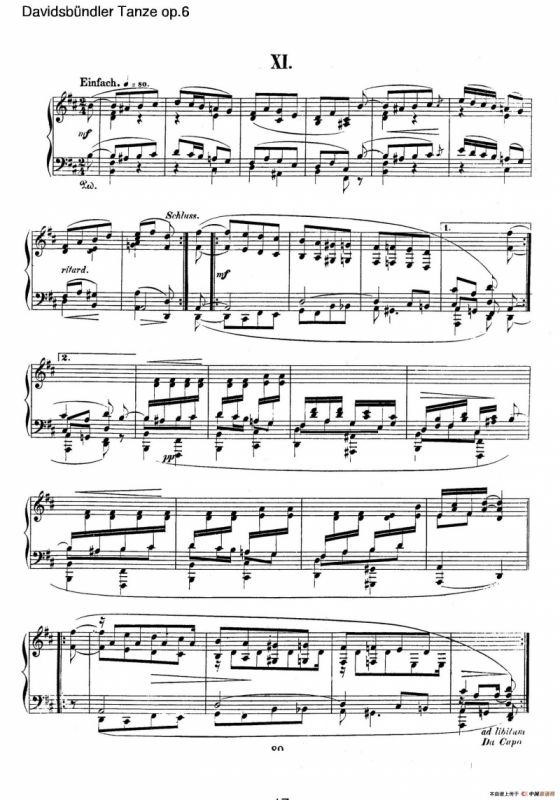 Davidsbundler Tanze Op.6（大卫同盟舞曲）