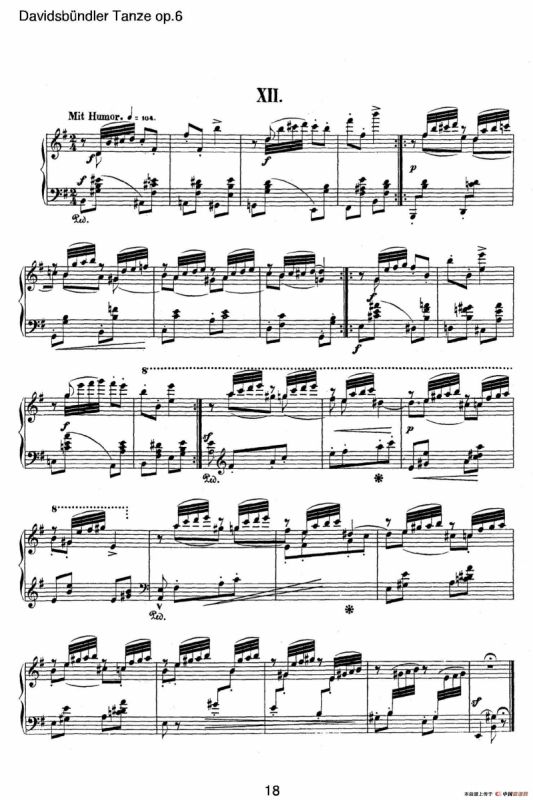 Davidsbundler Tanze Op.6（大卫同盟舞曲）