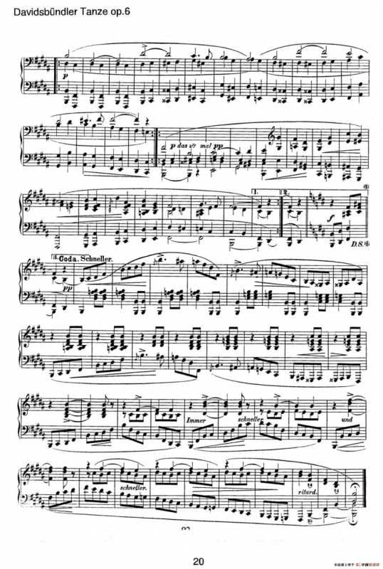 Davidsbundler Tanze Op.6（大卫同盟舞曲）