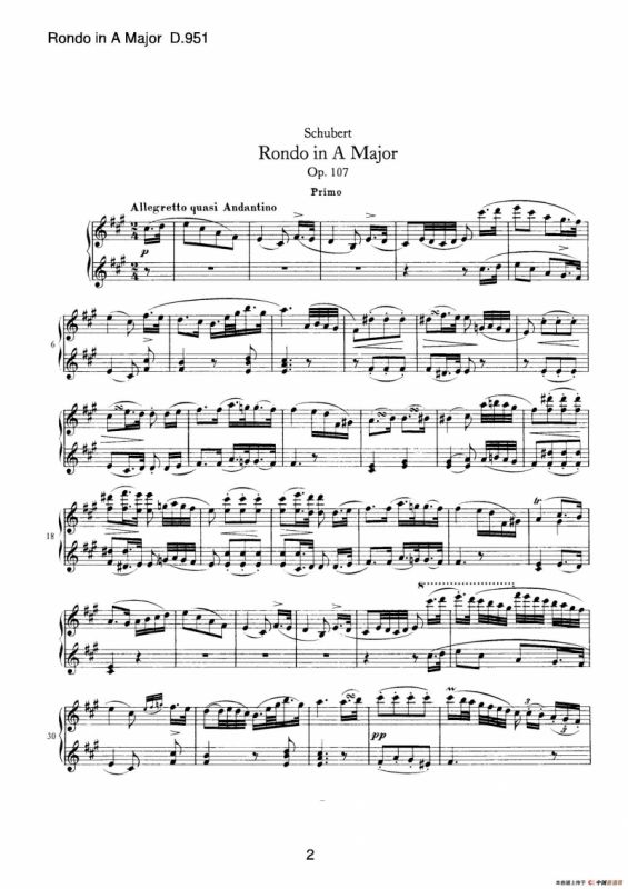 Grand Rondeau in A Major Op.107（A大调回旋曲·四手联弹）