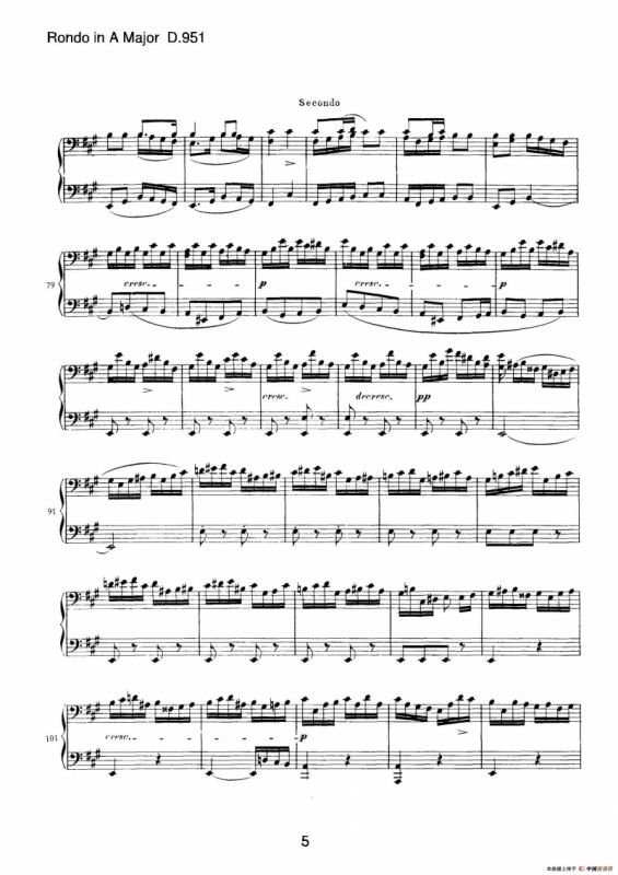 Grand Rondeau in A Major Op.107（A大调回旋曲·四手联弹）