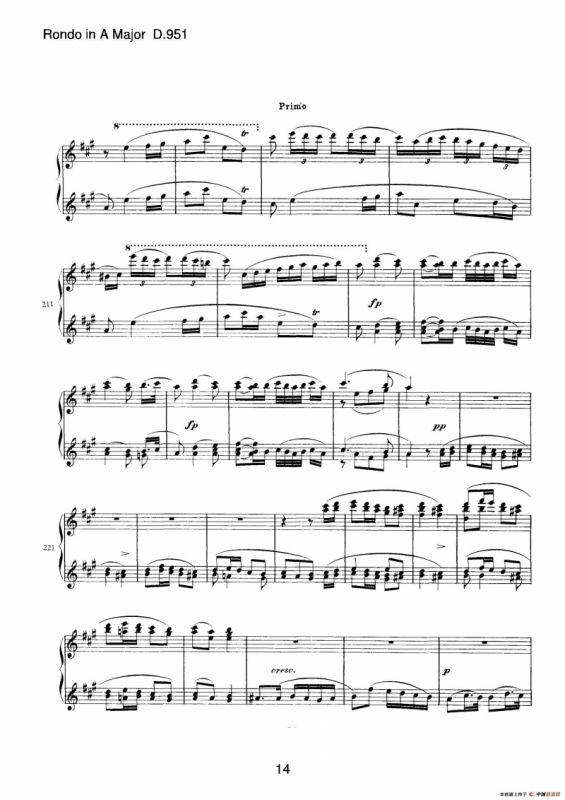 Grand Rondeau in A Major Op.107（A大调回旋曲·四手联弹）